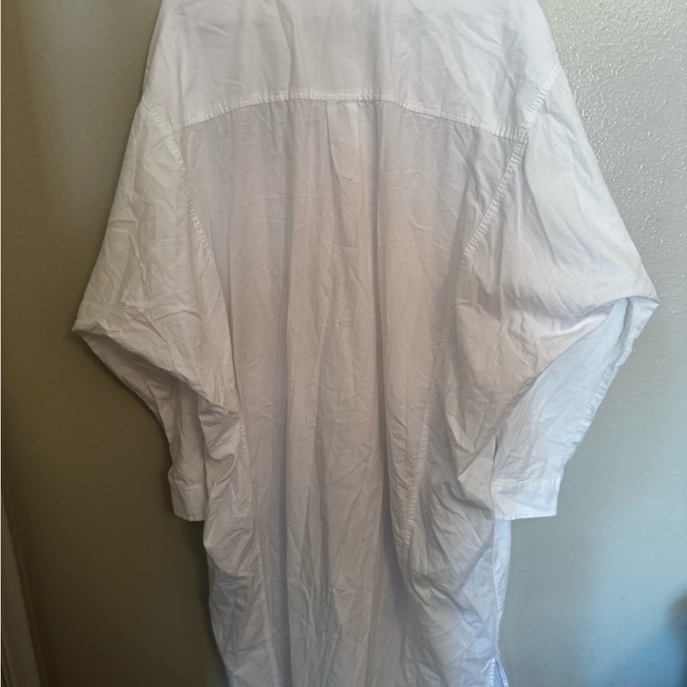 White Long Sleeve Shirt Dress - Picture 6 of 10